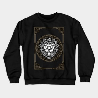 Lion Head With Classic Frame Ornaments Crewneck Sweatshirt